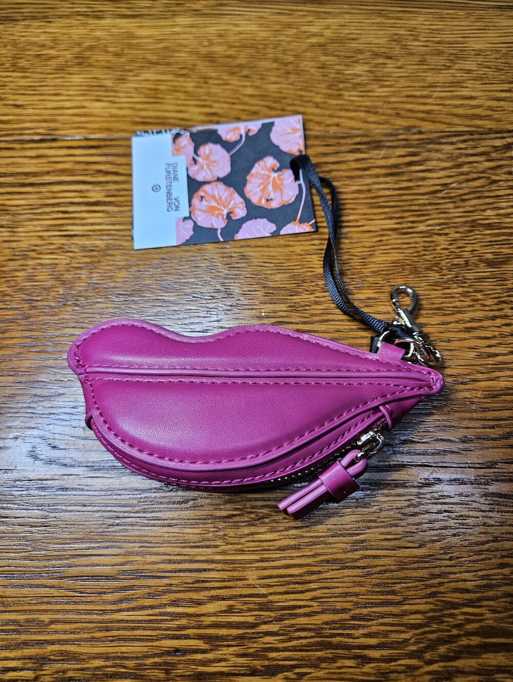 Diane Von Furstenberg DVF x Target Lips Coin Purse Keychain In Pink